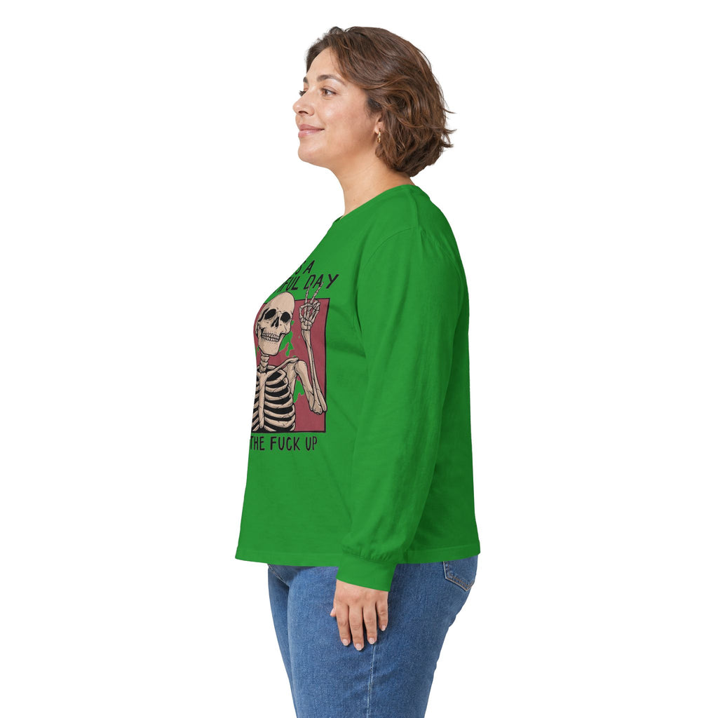 It's a Beautiful Day Skull Graphic Long Sleeve Tee