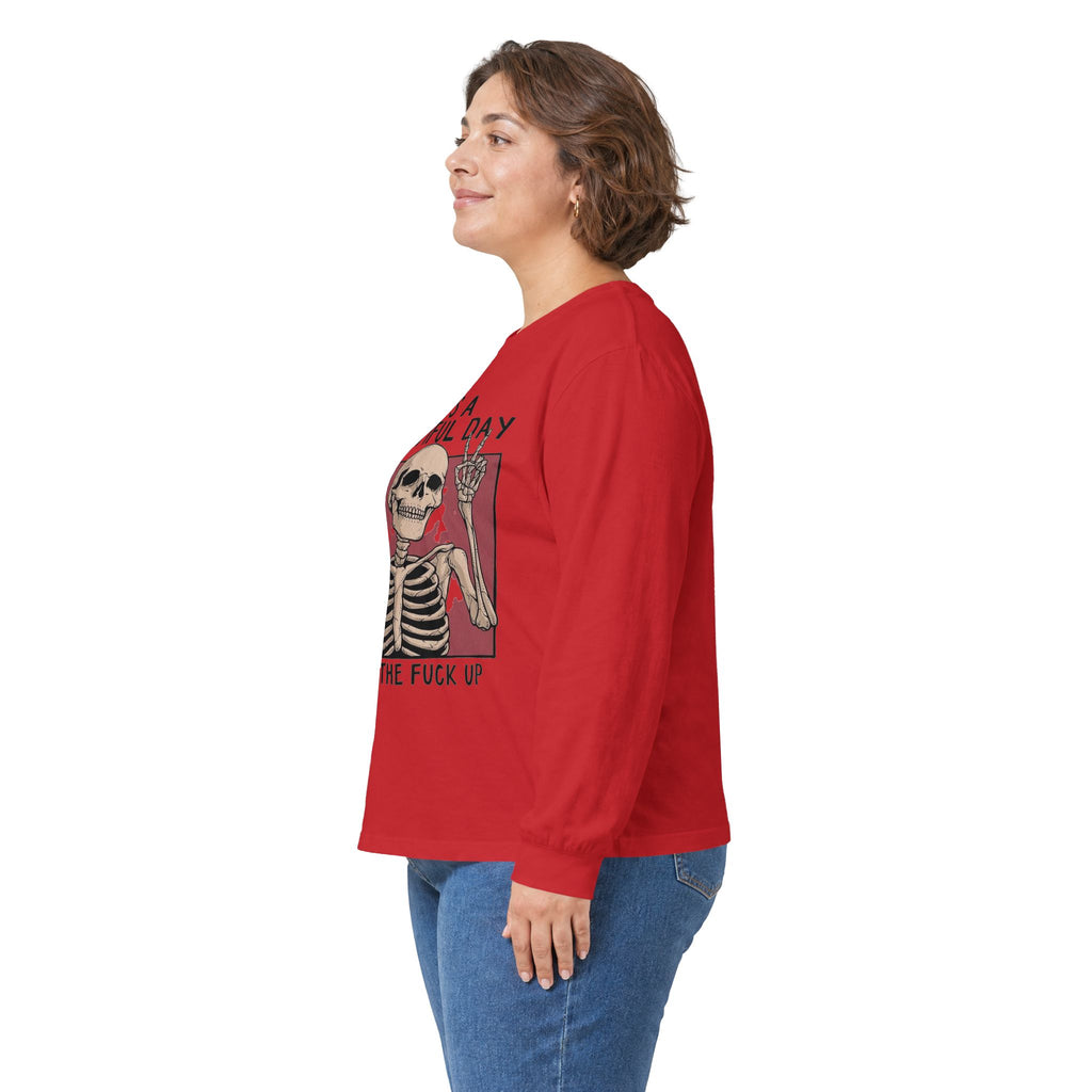 It's a Beautiful Day Skull Graphic Long Sleeve Tee