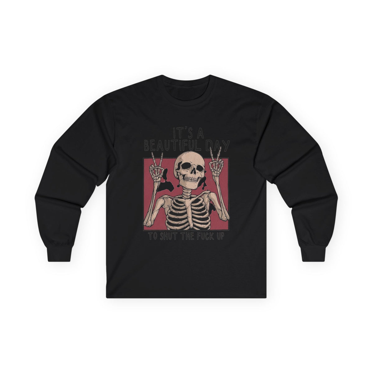 It's a Beautiful Day Skull Graphic Long Sleeve Tee