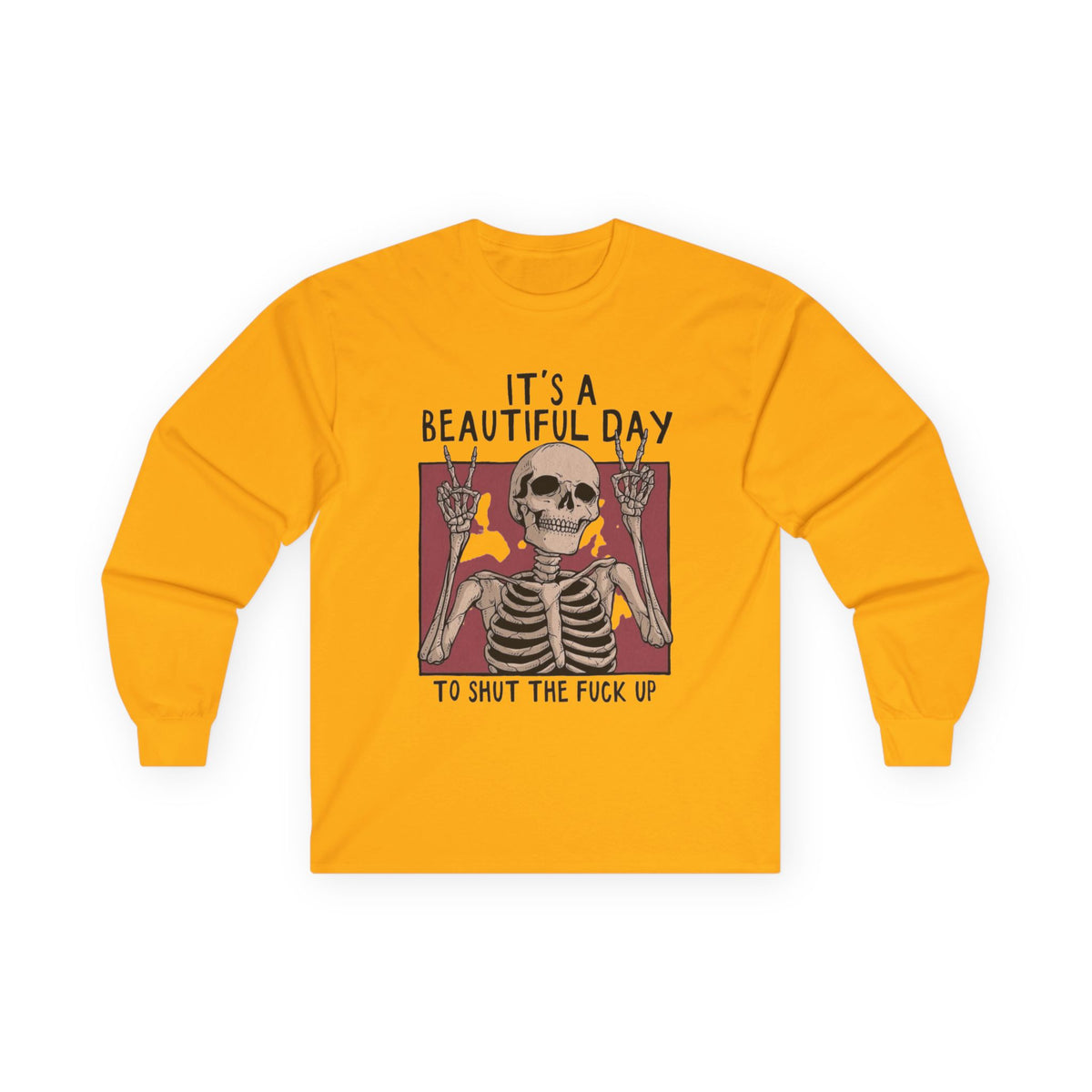 It's a Beautiful Day Skull Graphic Long Sleeve Tee