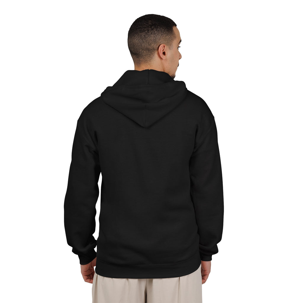 Gothic Logo Zip Hoodie — Black Full‑Zip Hooded Sweatshirt