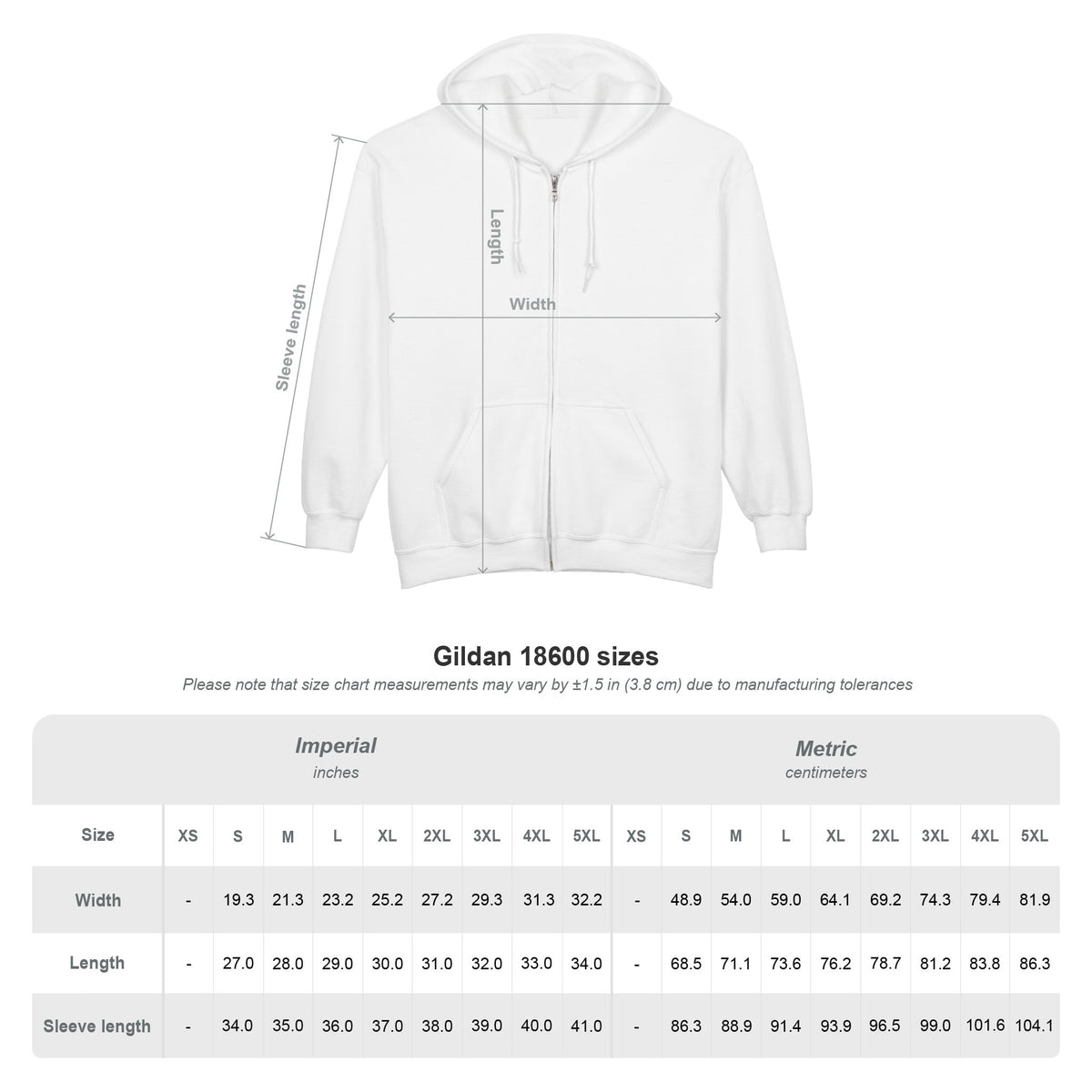 Gothic Logo Zip Hoodie — Black Full‑Zip Hooded Sweatshirt