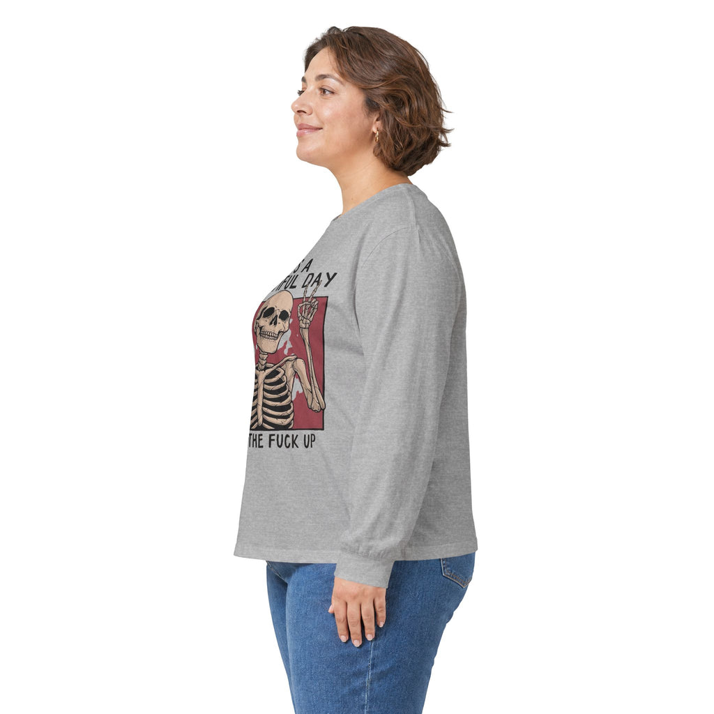 It's a Beautiful Day Skull Graphic Long Sleeve Tee