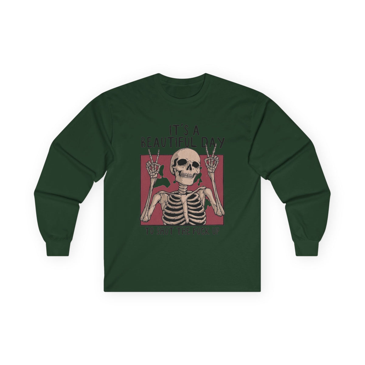 It's a Beautiful Day Skull Graphic Long Sleeve Tee