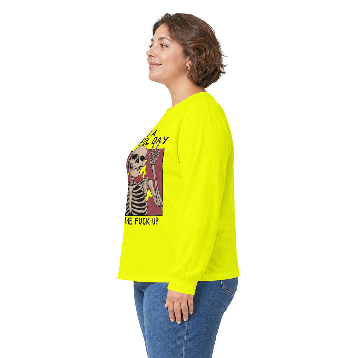 It's a Beautiful Day Skull Graphic Long Sleeve Tee