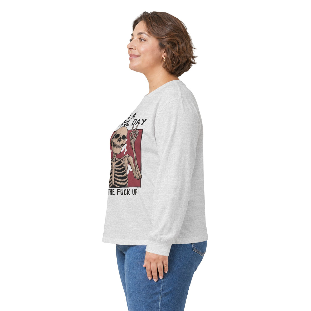 It's a Beautiful Day Skull Graphic Long Sleeve Tee
