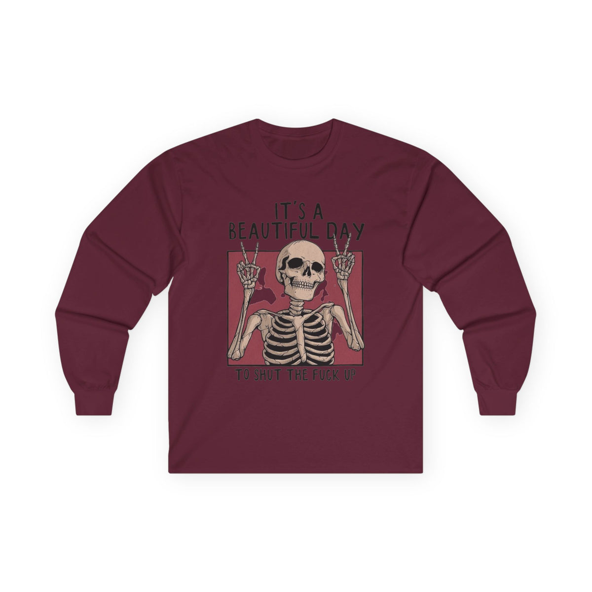 It's a Beautiful Day Skull Graphic Long Sleeve Tee