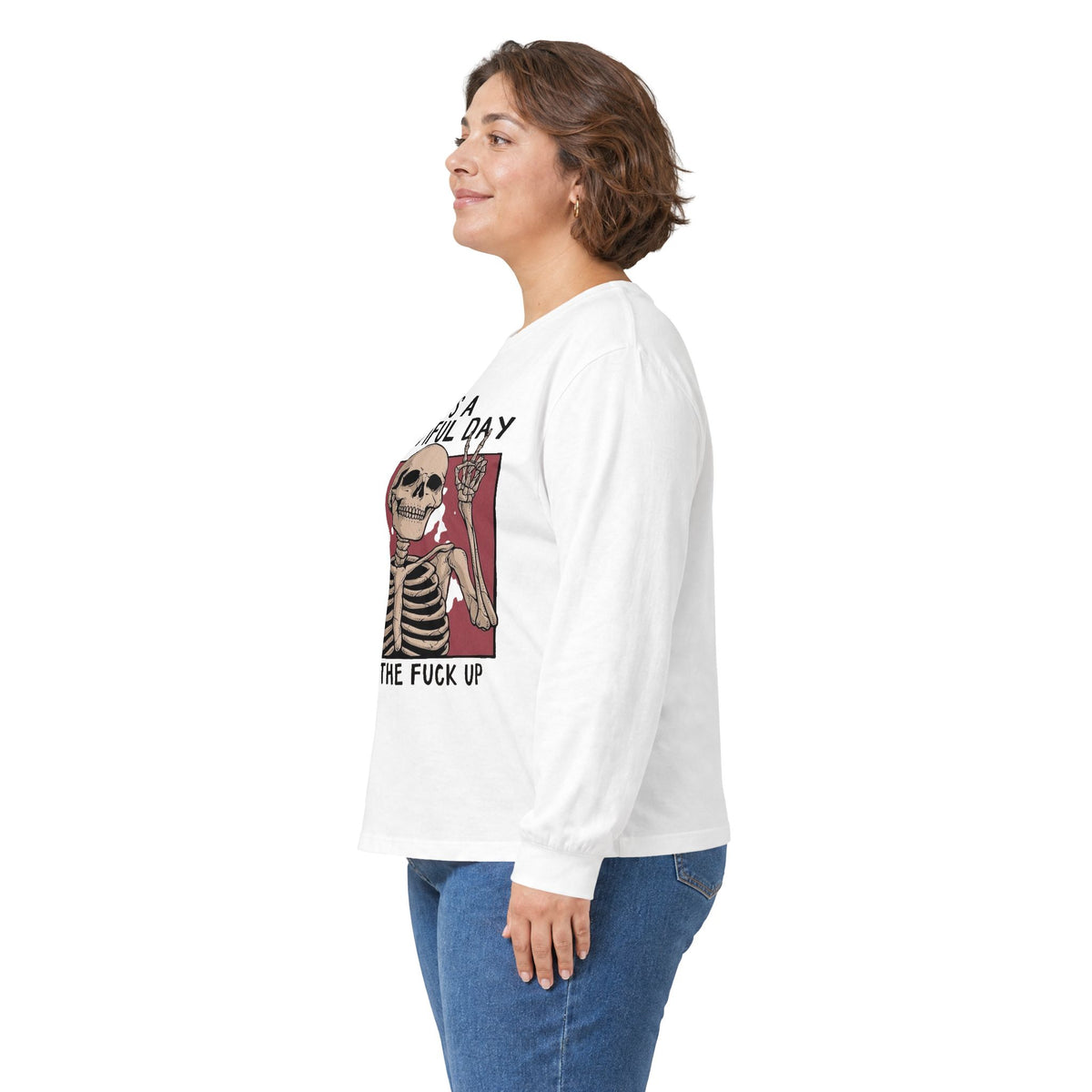 It's a Beautiful Day Skull Graphic Long Sleeve Tee