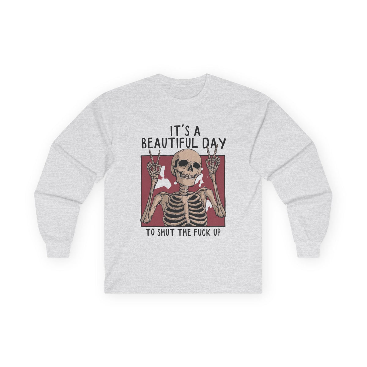 It's a Beautiful Day Skull Graphic Long Sleeve Tee