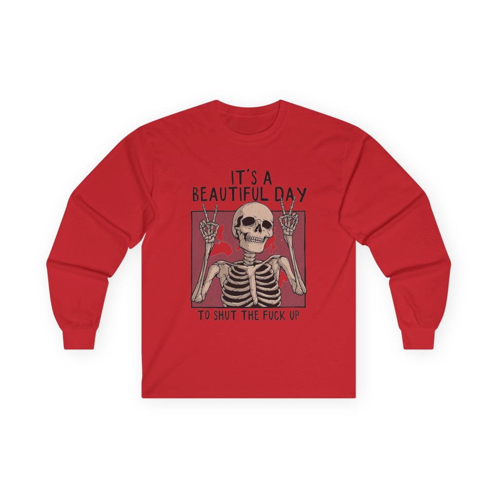 It's a Beautiful Day Skull Graphic Long Sleeve Tee