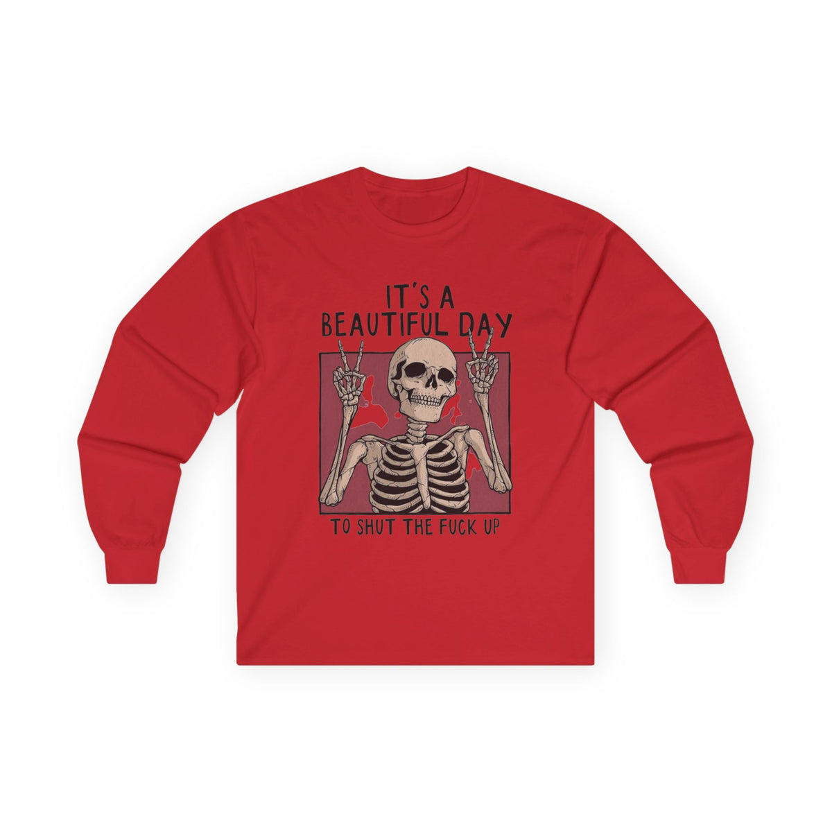 It's a Beautiful Day Skull Graphic Long Sleeve Tee