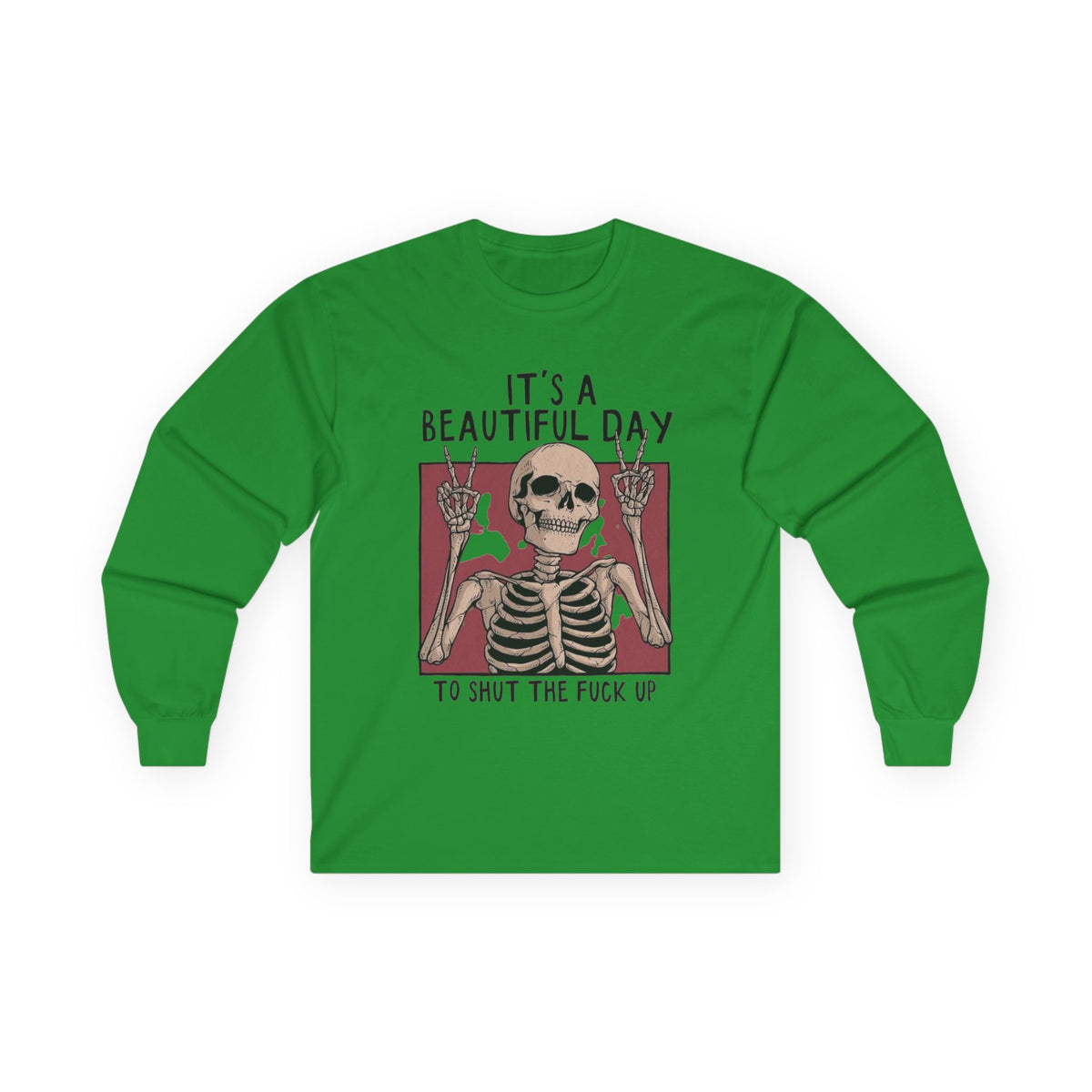 It's a Beautiful Day Skull Graphic Long Sleeve Tee