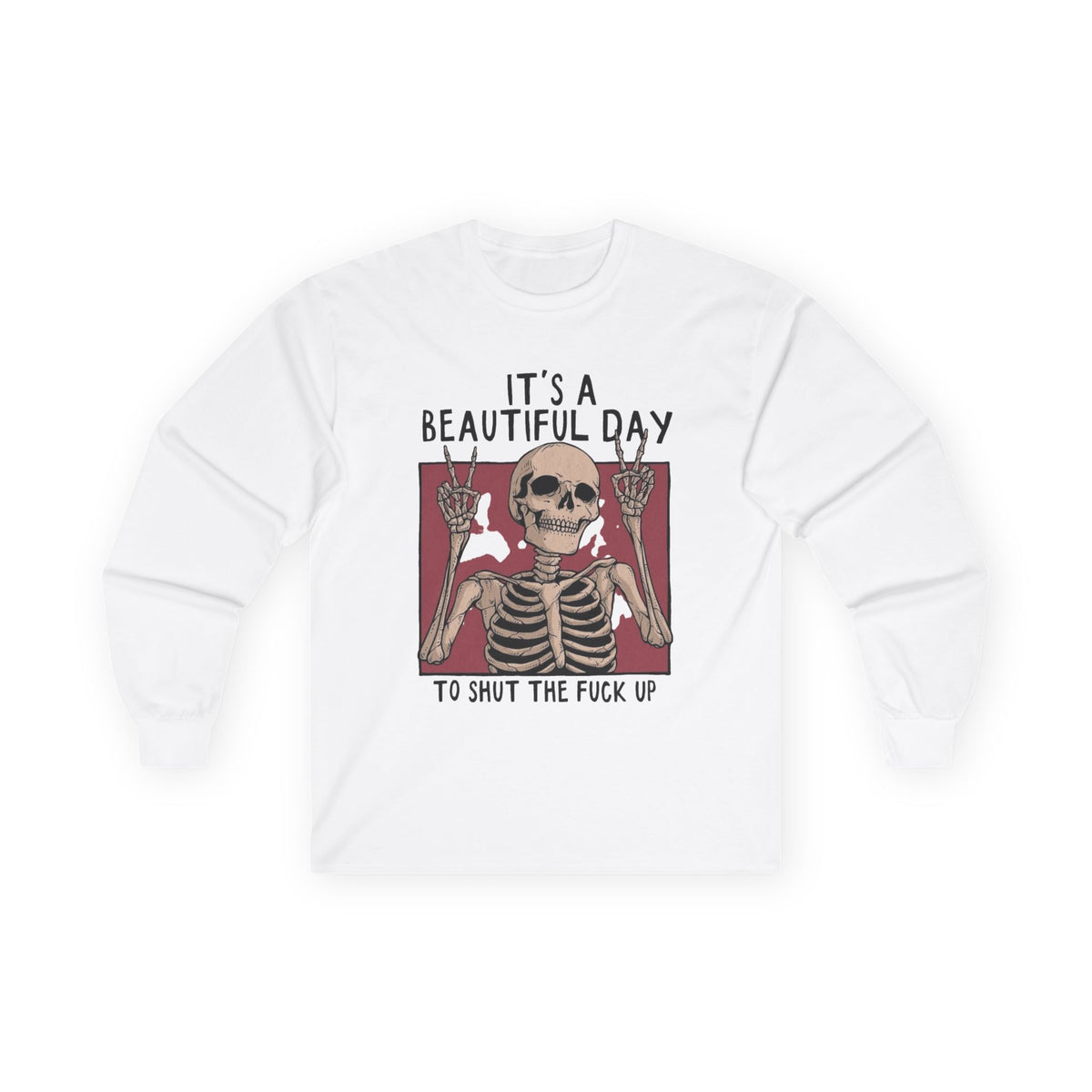 It's a Beautiful Day Skull Graphic Long Sleeve Tee