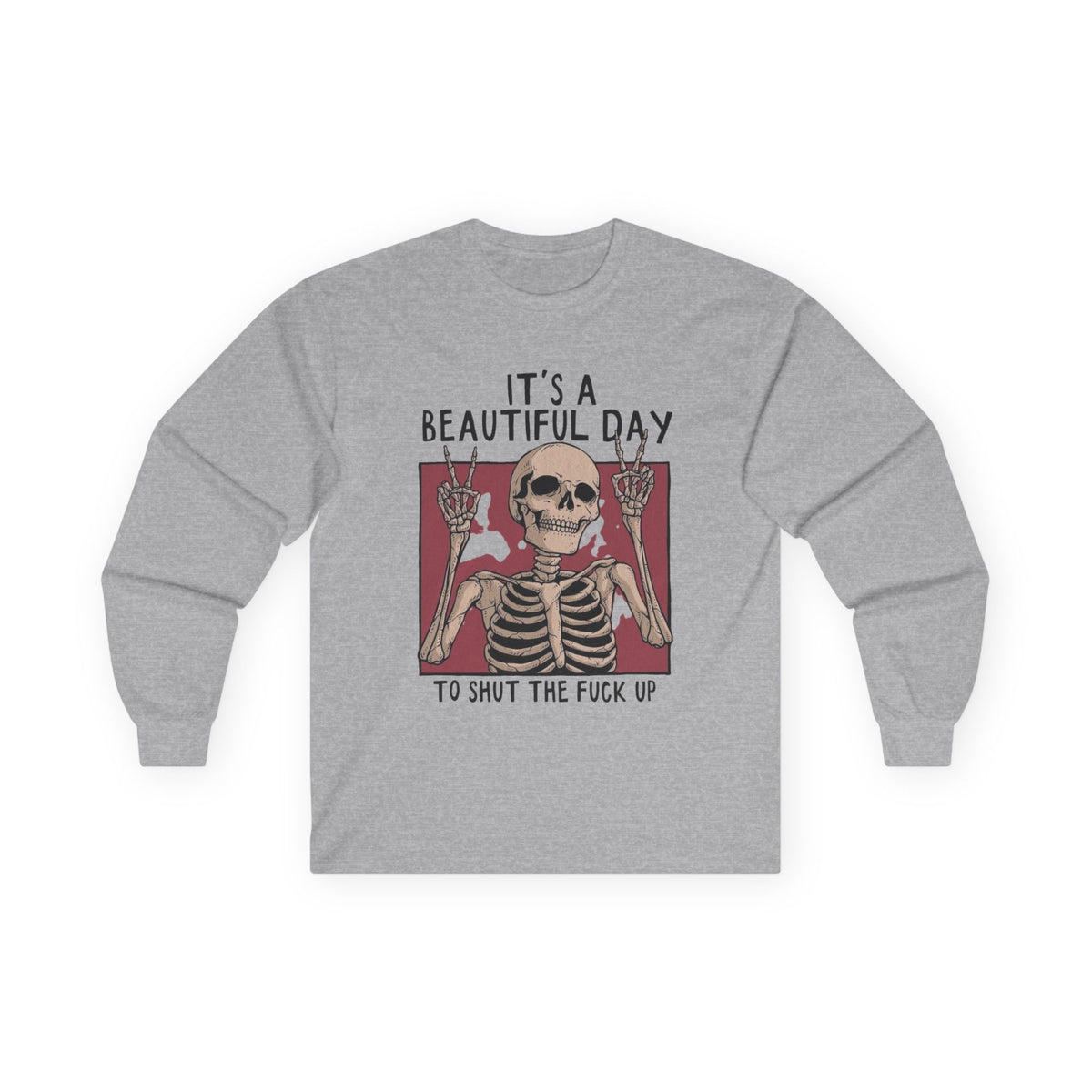It's a Beautiful Day Skull Graphic Long Sleeve Tee